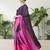 Purple color ready to wear semi modal saree with unstitched designer blouse