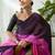 Purple color ready to wear semi modal saree with unstitched designer blouse