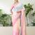 Pink color ready to wear semi modal saree with unstitched designer blouse