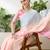 Pink color ready to wear semi modal saree with unstitched designer blouse