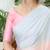 Pink color ready to wear semi modal saree with unstitched designer blouse