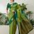Green color readymade handloom silk saree with unstitched designer blouse