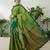 Green color readymade handloom silk saree with unstitched designer blouse