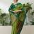Green color readymade handloom silk saree with unstitched designer blouse