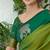 Green color readymade handloom silk saree with unstitched designer blouse
