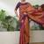 Wine color readymade handloom silk  saree with unstitched designer blouse