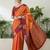 Red color readymade handloom silk  saree with unstitched designer blouse