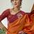 Red color readymade handloom silk  saree with unstitched designer blouse