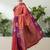 Purple color readymade handloom silk  saree with unstitched designer blouse