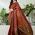 Rust color instant wear soft silk saree with unstitched designer blouse