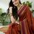 Rust color instant wear soft silk saree with unstitched designer blouse