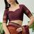 Rust color instant wear soft silk saree with unstitched designer blouse