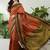 Rust color instant wear soft silk saree with unstitched designer blouse