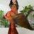 Rust color instant wear soft silk saree with unstitched designer blouse