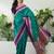 Blue color instant wear soft silk saree with unstitched designer blouse
