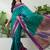 Blue color instant wear soft silk saree with unstitched designer blouse