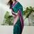 Blue color instant wear soft silk saree with unstitched designer blouse