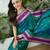 Blue color instant wear soft silk saree with unstitched designer blouse