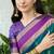 Blue color instant wear soft silk saree with unstitched designer blouse