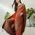 Rust color easy drape soft silk saree with unstitched designer blouse