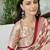 Cream color modern pre-stitched semi modal saree with unstitched designer blouse