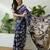 Blue color modern pre-stitched semi modal saree with unstitched designer blouse