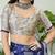 Blue color modern pre-stitched semi modal saree with unstitched designer blouse