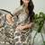 Cream color modern pre-stitched semi modal saree with unstitched designer blouse