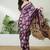 Purple color modern pre-stitched semi modal saree with unstitched designer blouse