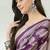 Purple color modern pre-stitched semi modal saree with unstitched designer blouse