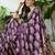 Purple color modern pre-stitched semi modal saree with unstitched designer blouse
