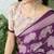 Purple color modern pre-stitched semi modal saree with unstitched designer blouse