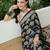 Black color modern pre-stitched semi modal saree with unstitched designer blouse