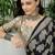 Black color modern pre-stitched semi modal saree with unstitched designer blouse