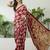 Red color modern pre-stitched semi modal saree with unstitched designer blouse
