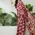 Red color modern pre-stitched semi modal saree with unstitched designer blouse