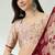 Red color modern pre-stitched semi modal saree with unstitched designer blouse