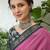 Pink color modern pre-stitched cotton saree with unstitched designer blouse