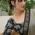 Cream color modern pre-stitched cotton  saree with unstitched designer blouse