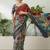 Brown color modern pre-stitched cotton  saree with unstitched designer blouse