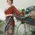 Brown color modern pre-stitched cotton  saree with unstitched designer blouse