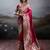 Rani pink colour silk blend saree with rich gold zari work