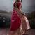 Rani pink colour silk blend saree with rich gold zari work