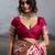 Rani pink colour silk blend saree with rich gold zari work
