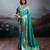 Sea green colour silk blend saree with rich gold zari work