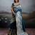 Blue colour silk blend saree with rich gold zari work