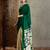 Green color ready pleated semi modal saree with unstitched designer blouse