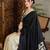 Black color ready pleated semi modal saree with unstitched designer blouse
