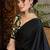Black color ready pleated semi modal saree with unstitched designer blouse
