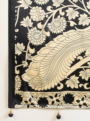 Black color ready pleated semi modal saree with unstitched designer blouse 4